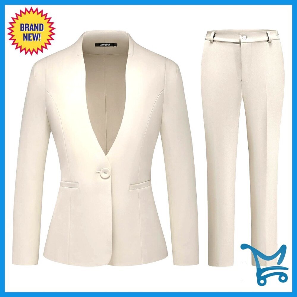Women's 2-Piece Pant Suit Blazer Jacket Pants Set Business Casual Work